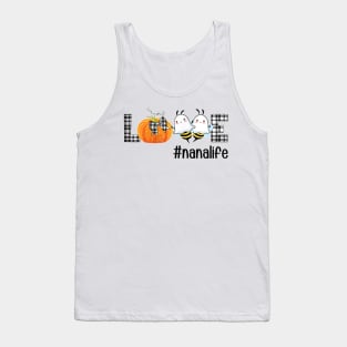 Plaid LOVE Pumpkin Ghost Bee Nana Life Autumn Halloween Tank Top